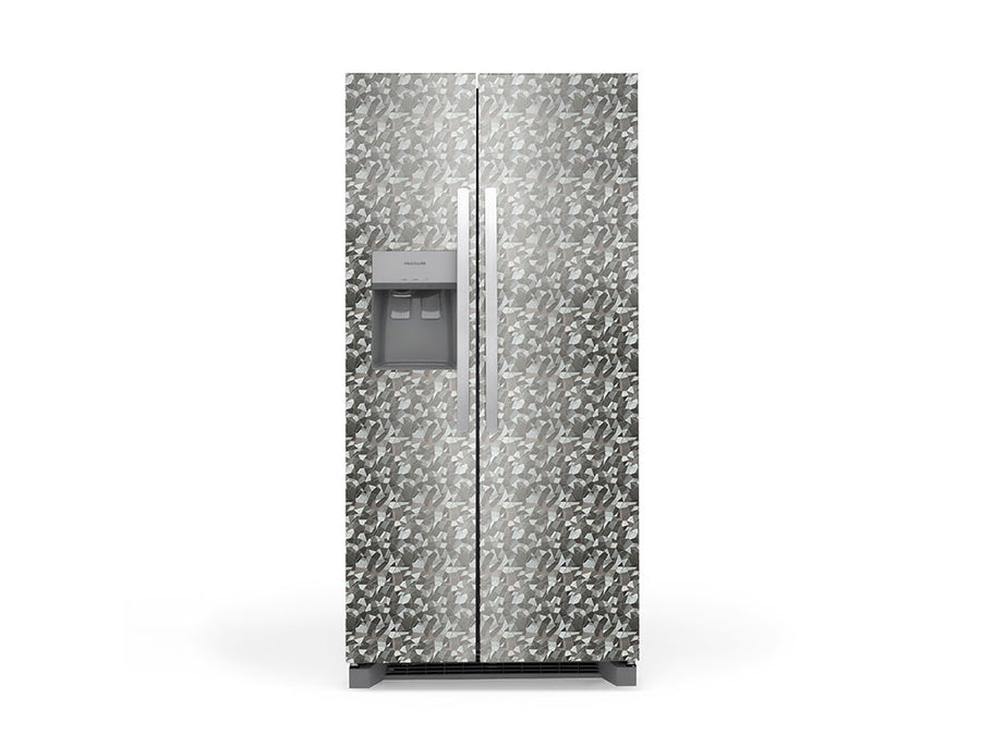 Rwraps™ Camouflage 3D Fractal Silver Refrigerator Wraps