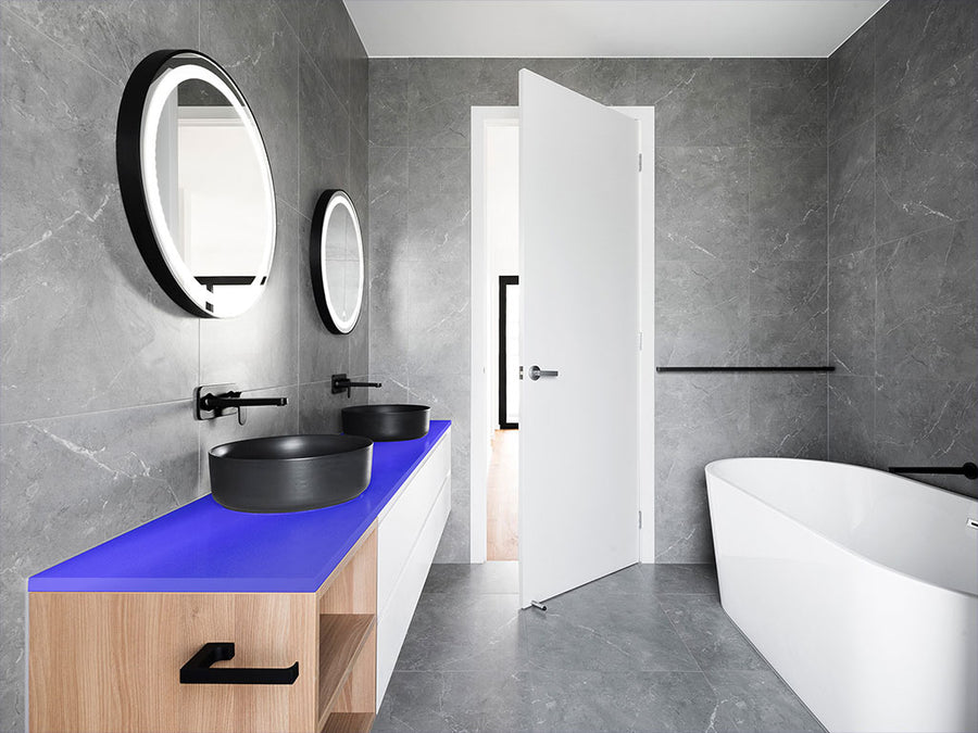 Rwraps™ Chrome Blue Bathroom Countertop Wraps