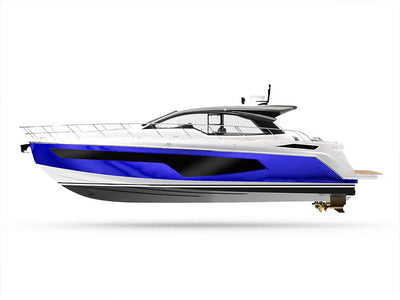 Rwraps Chrome Blue Customized Yacht Boat Wrap