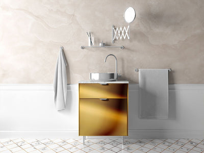 Rwraps™ Chrome Gold Bathroom Cabinet Wraps