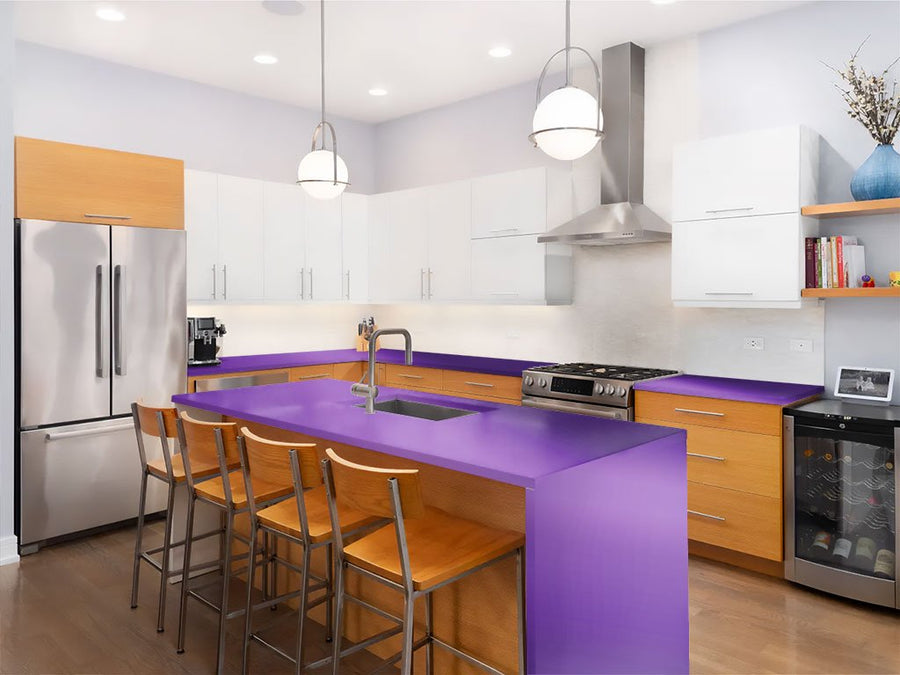 Rwraps Chrome Purple Custom Kitchen Counter Wraps