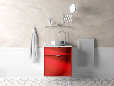 Rwraps™ Chrome Red Bathroom Cabinet Wraps