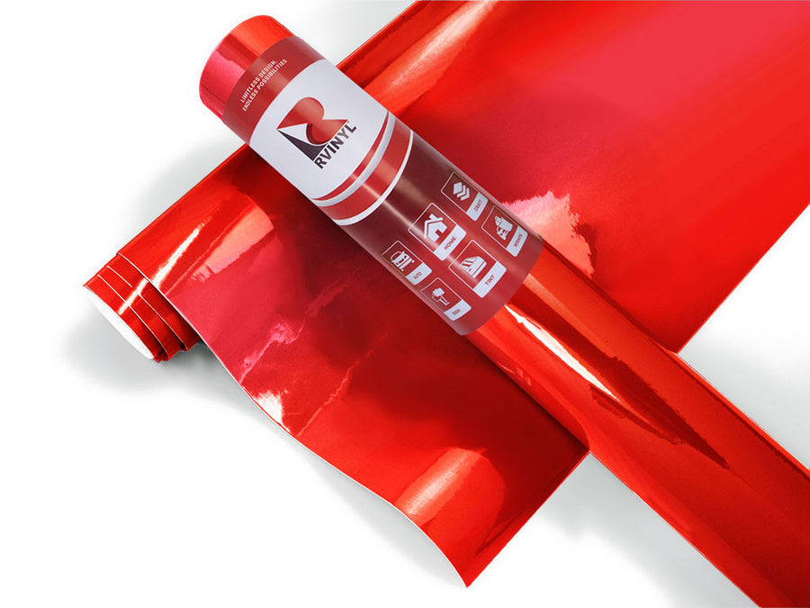 Rwraps Chrome Red Boat Wrap Color Film
