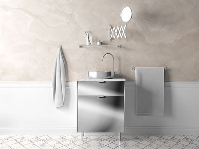 Rwraps™ Chrome Silver Bathroom Cabinet Wraps