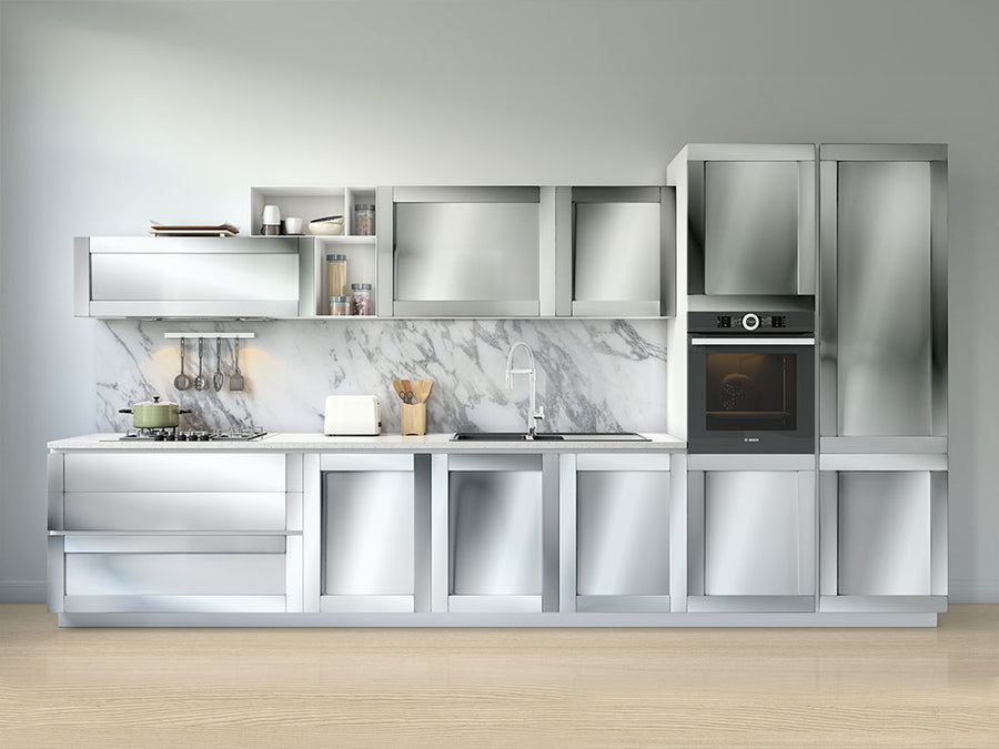Rwraps™ Chrome Silver Kitchen Cabinet Wraps
