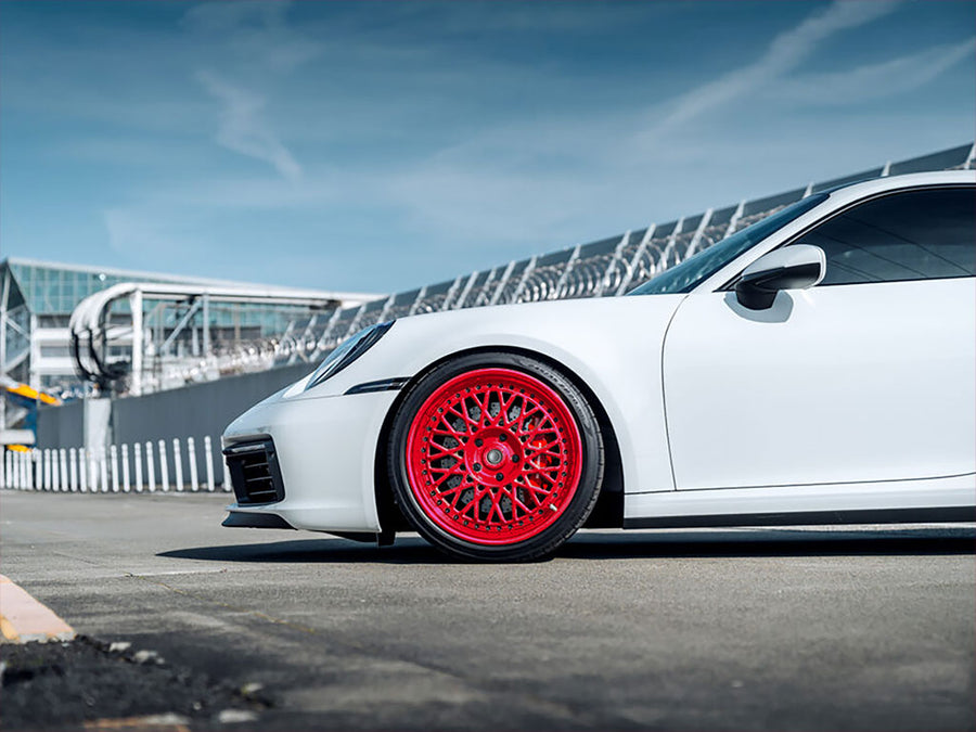Rwraps™ Gloss Carmine Red Wrapped Rim Example