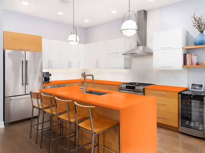 Rwraps Gloss Orange (Fire) Custom Kitchen Counter Wraps