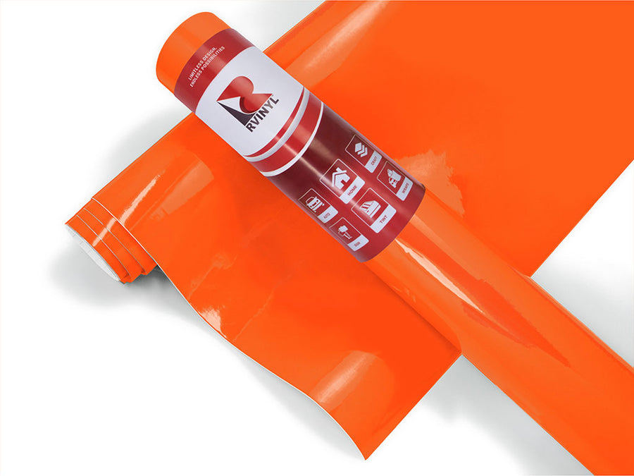 Rwraps Gloss Orange (Fire) Golf Cart Wrap Color Film