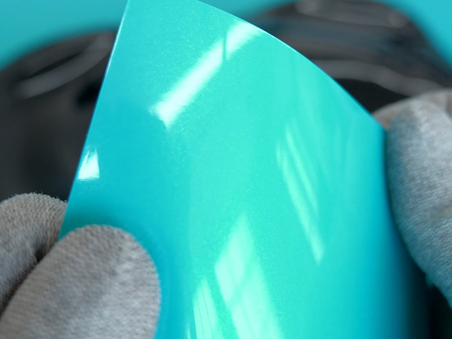 Rwraps Gloss Lake Blue Metallic Vinyl Film~Rwraps Gloss Lake Blue Metallic Vinyl Film With Air Release~1