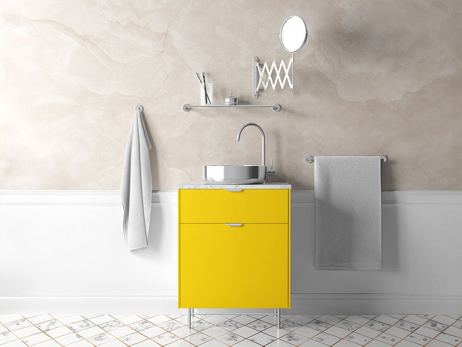 Rwraps™ Gloss Yellow (Maize) Bathroom Cabinet Wraps