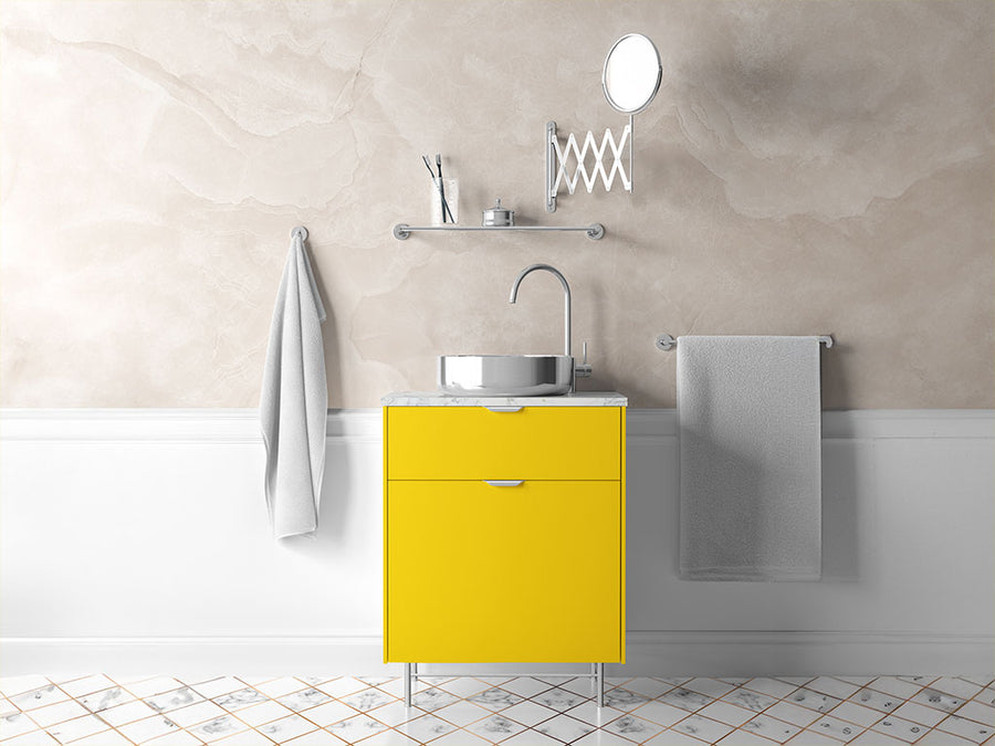 Rwraps™ Gloss Yellow (Maize) Bathroom Cabinet Wraps