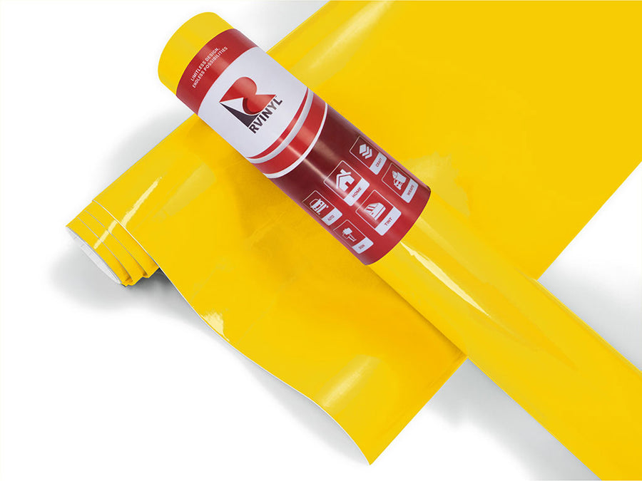 Rwraps™ Gloss Yellow (Maize) Wheel Wrap Roll