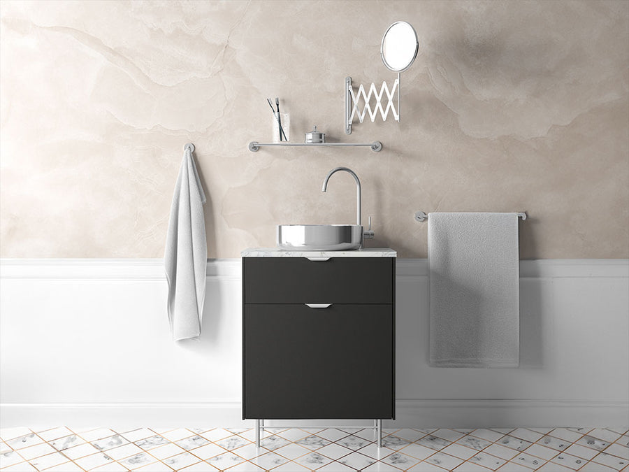 Rwraps™ Gloss Metallic Black Bathroom Cabinet Wraps