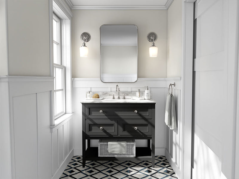 Rwraps Gloss Metallic Black DIY Bathroom Cabinet Wraps
