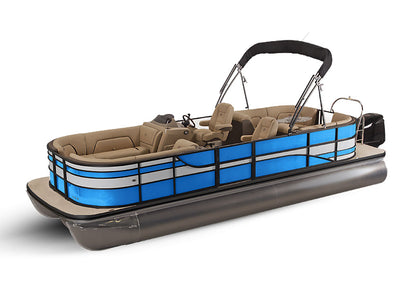 Rwraps Gloss Metallic Blue Pontoon Custom Boat Wrap