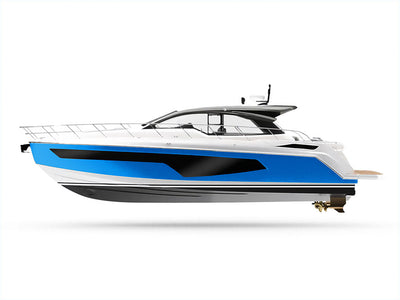 Rwraps Gloss Metallic Blue Customized Yacht Boat Wrap