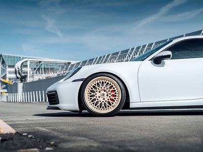 Rwraps™ Gloss Metallic Champagne Gold Wrapped Rim Example