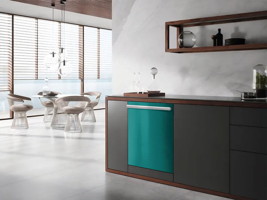 Rwraps™ Gloss Metallic Emerald Green Wrapped Dishwasher Example