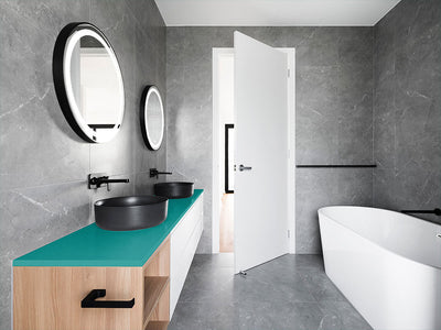 Rwraps™ Gloss Metallic Emerald Green Bathroom Countertop Wraps