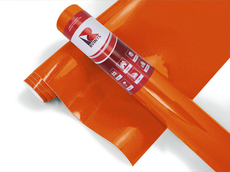 Rwraps Gloss Metallic Fire Orange Motorcycle Wrap Color Film