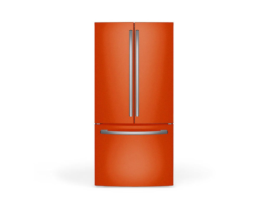 Rwraps Gloss Metallic Fire Orange DIY Built-In Refrigerator Wraps
