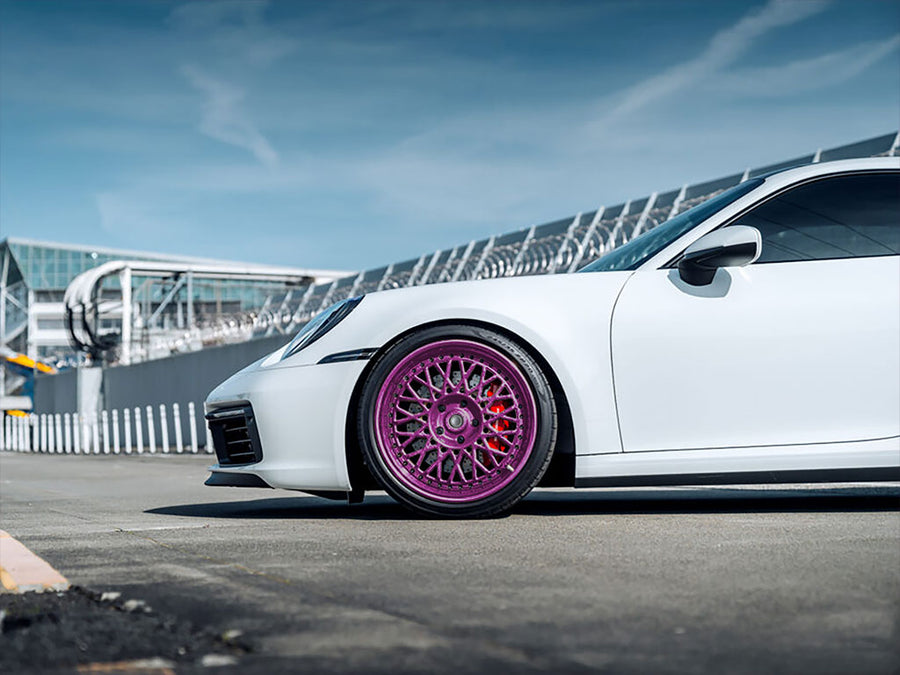 Rwraps™ Gloss Metallic Grape Wrapped Rim Example