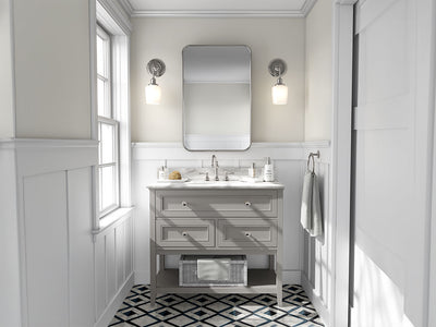 Rwraps Gloss Metallic Gray DIY Bathroom Cabinet Wraps