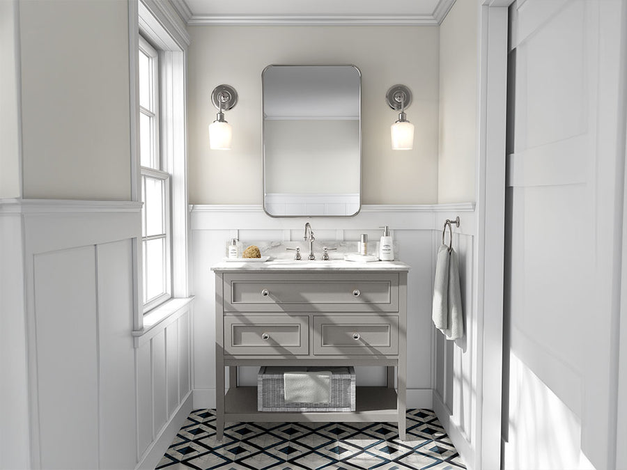 Rwraps Gloss Metallic Gray DIY Bathroom Cabinet Wraps