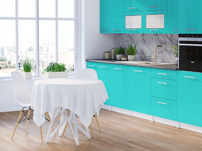 Rwraps Gloss Metallic Lake Blue DIY Kitchen Cabinet Wraps