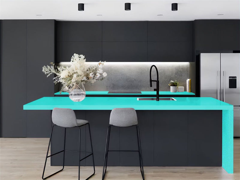 Rwraps™ Gloss Metallic Lake Blue Kitchen Countertop Wraps