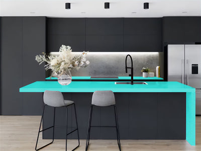 Rwraps™ Gloss Metallic Lake Blue Kitchen Countertop Wraps