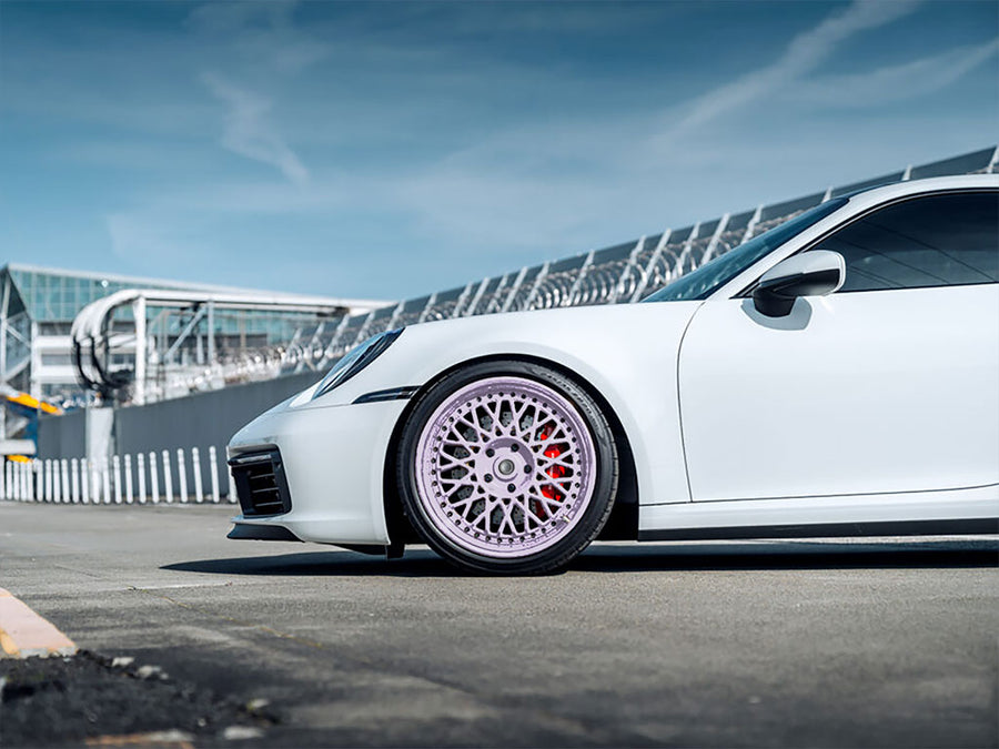 Rwraps™ Gloss Metallic Light Purple Wrapped Rim Example