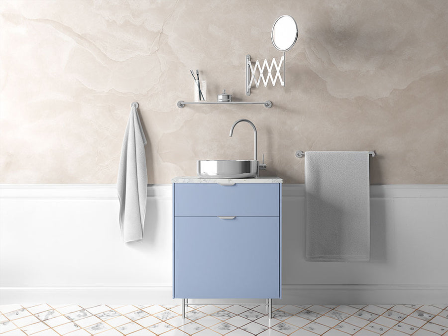 Rwraps™ Gloss Metallic Mist Blue Bathroom Cabinet Wraps