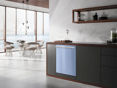 Rwraps™ Gloss Metallic Mist Blue Wrapped Dishwasher Example