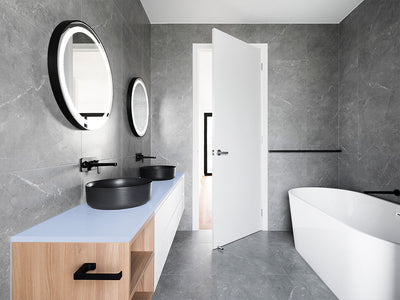 Rwraps™ Gloss Metallic Mist Blue Bathroom Countertop Wraps
