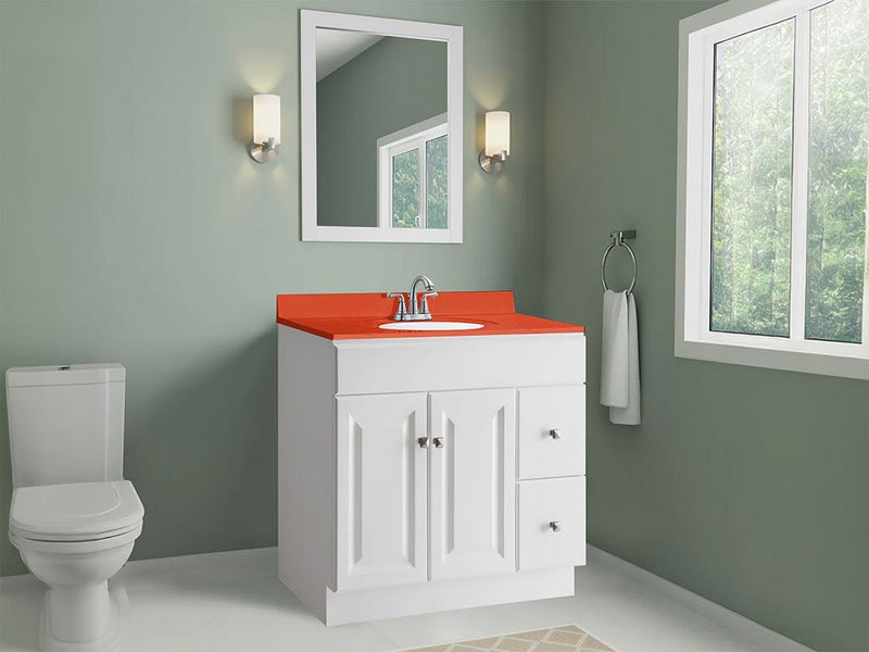 Rwraps Gloss Metallic Orange Custom Bathroom Counter Wraps