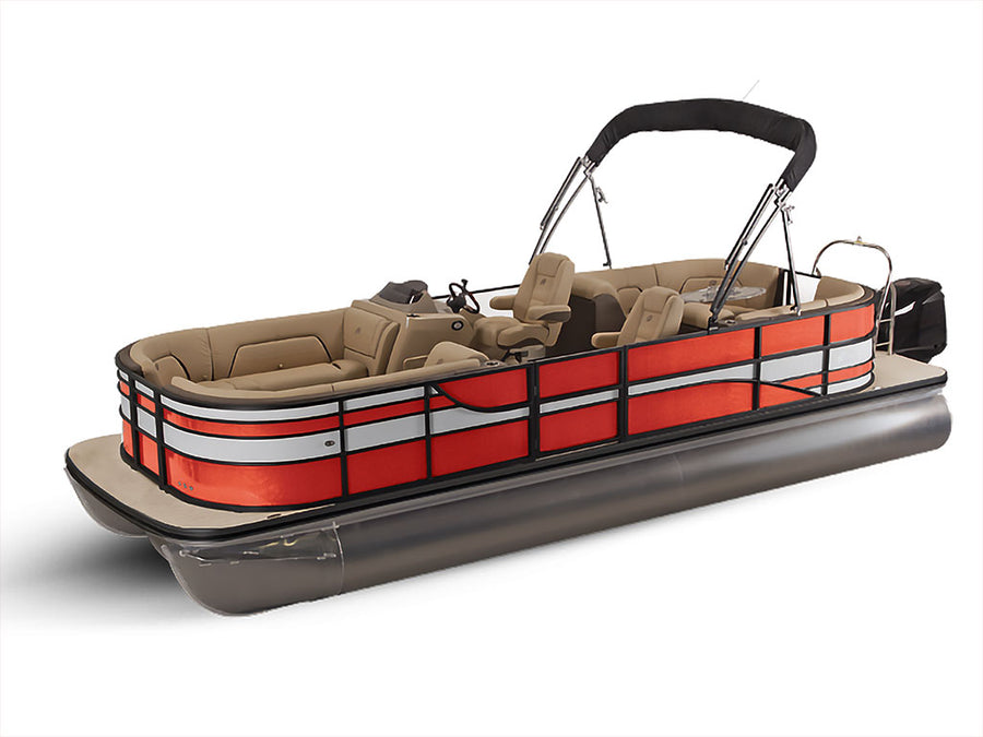 Rwraps Gloss Metallic Orange Pontoon Custom Boat Wrap