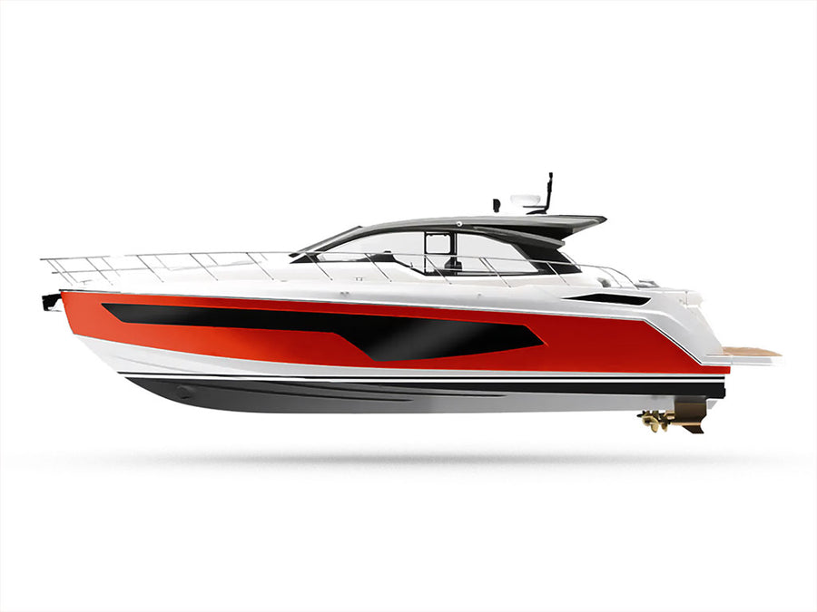 Rwraps Gloss Metallic Orange Customized Yacht Boat Wrap