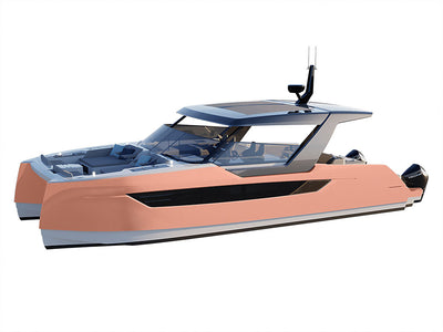 Rwraps Gloss Metallic Rose Gold Catamaran Dual-Hull Vinyl Film Wraps