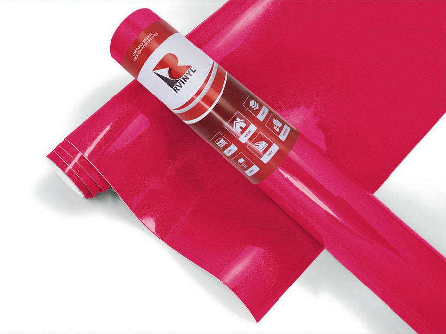 Rwraps Gloss Metallic Rose Red RV Wrap Color Film