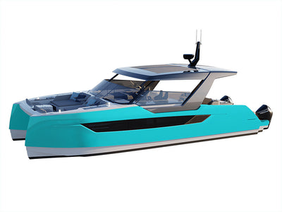 Rwraps Gloss Metallic Sea Green Catamaran Dual-Hull Vinyl Film Wraps