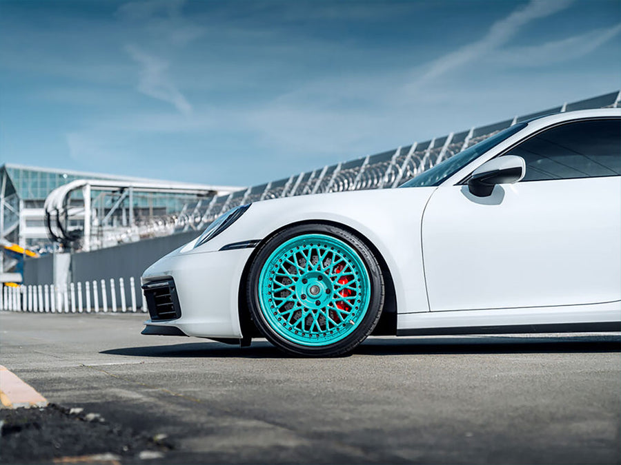 Rwraps™ Gloss Metallic Sea Green Wrapped Rim Example