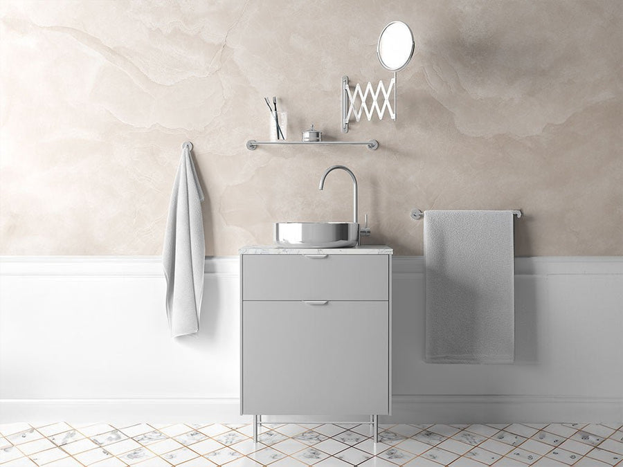 Rwraps™ Gloss Metallic Silver Bathroom Cabinet Wraps