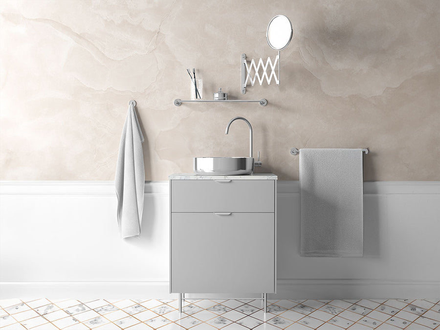 Rwraps™ Gloss Metallic Silver Bathroom Cabinet Wraps