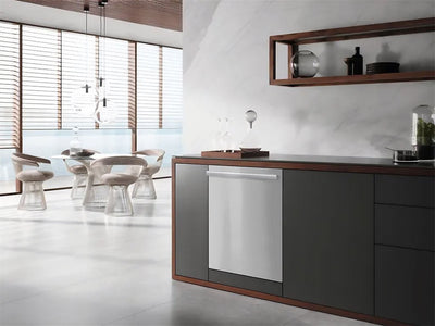Rwraps™ Gloss Metallic Silver Wrapped Dishwasher Example