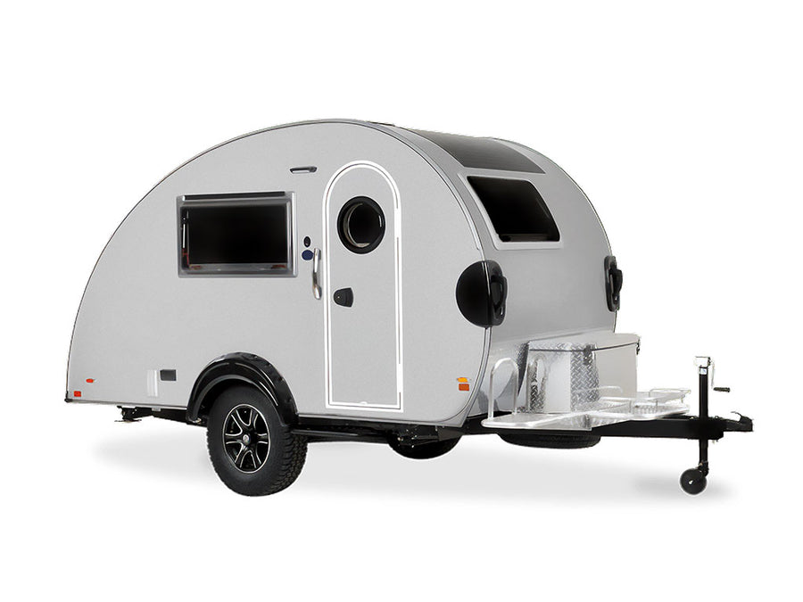 Rwraps Gloss Metallic Silver DIY Tear Drop Trailer Wraps