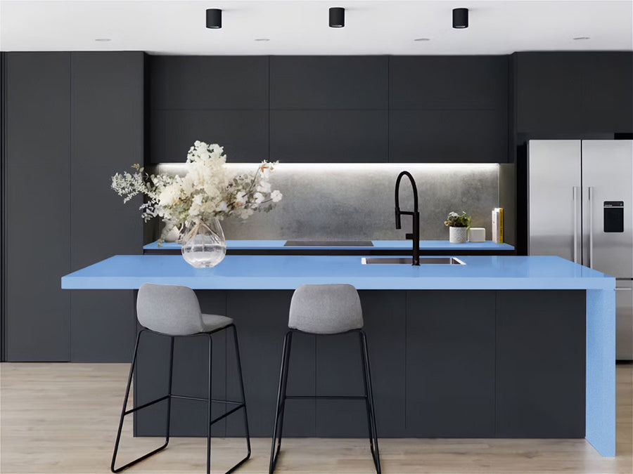 Rwraps™ Gloss Metallic Sky Blue Kitchen Countertop Wraps