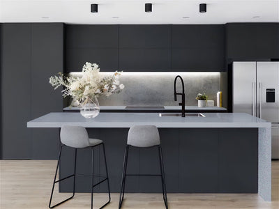 Rwraps™ Gloss Metallic Titanium Gray Kitchen Countertop Wraps