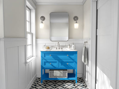 Rwraps Gloss Sea Blue DIY Bathroom Cabinet Wraps