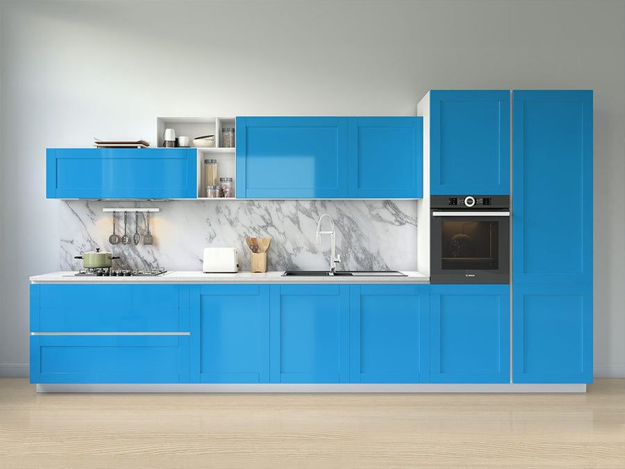 Rwraps™ Gloss Sea Blue Kitchen Cabinet Wraps